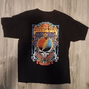 Grateful Dead Black Tee with Colorful Skull Design
